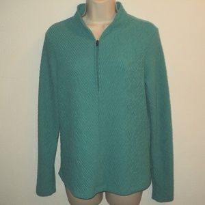 Nomadic Traders Size S Top Aqua Blue Partial Zip